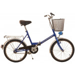 Retro skladací bicykel Fuzlu 20'' Universal / Universe 1 prevodový 15" modrá